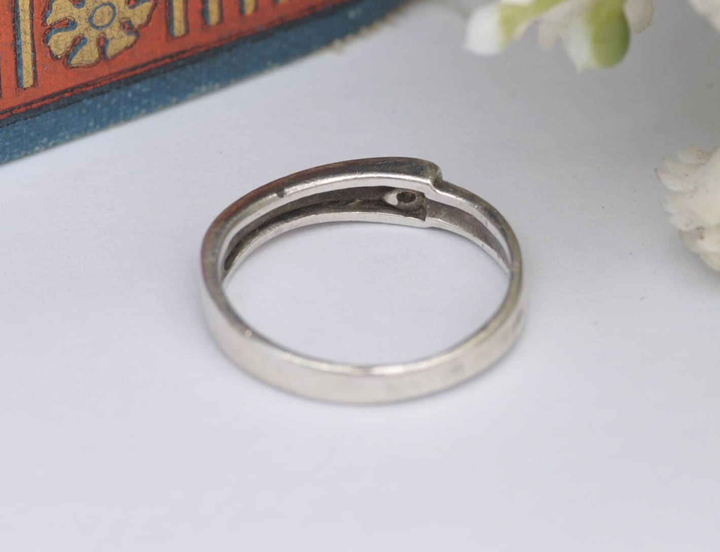 Vintage Scandi Sterling Silver Clear Stone Ring