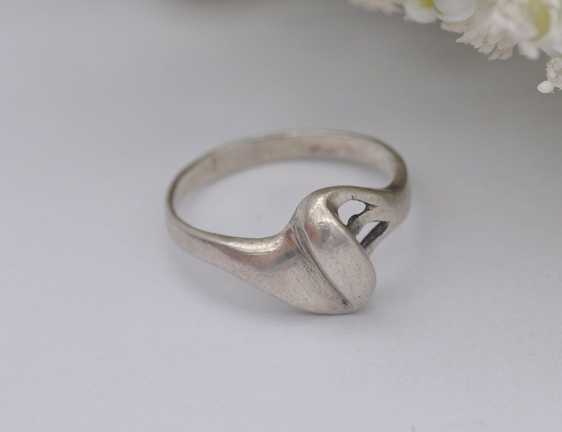 Vintage Sterling Silver Wave Form Ring - UK Size - Q / US Size - 8