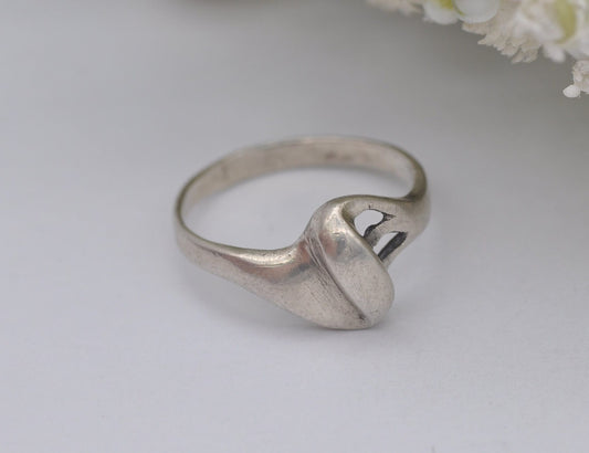 Vintage Sterling Silver Wave Form Ring - UK Size - Q / US Size - 8