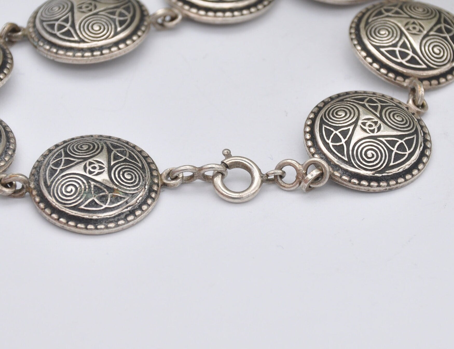 Vintage Silver Tone Breiz Bepred Kelt Bracelet - Brittany Forever | Bretagne France | Viking Style