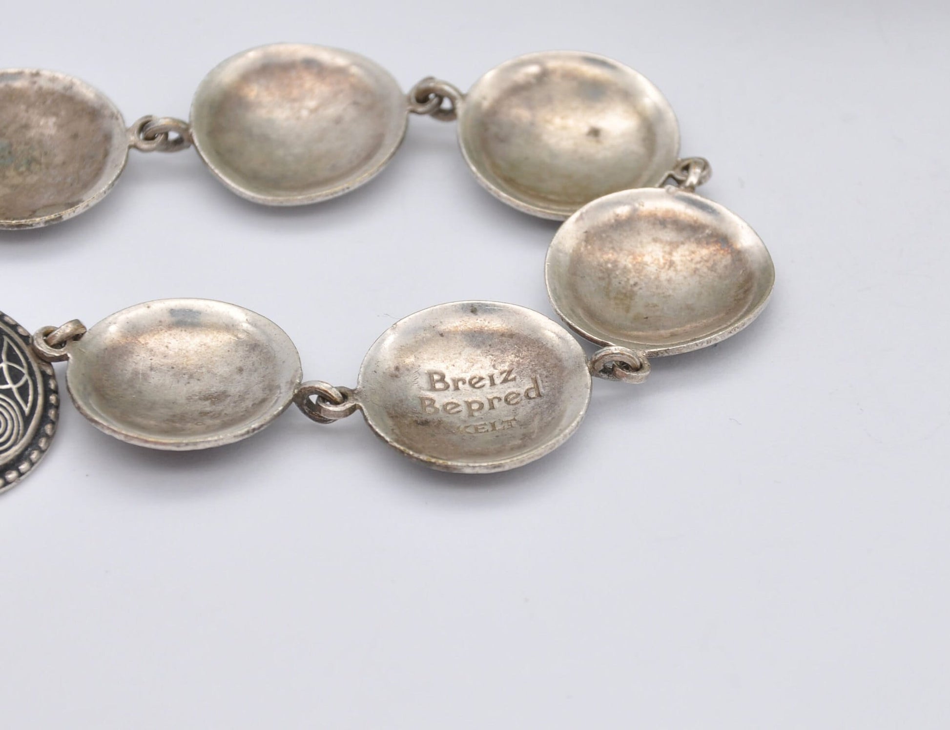 Vintage Silver Tone Breiz Bepred Kelt Bracelet - Brittany Forever | Bretagne France | Viking Style