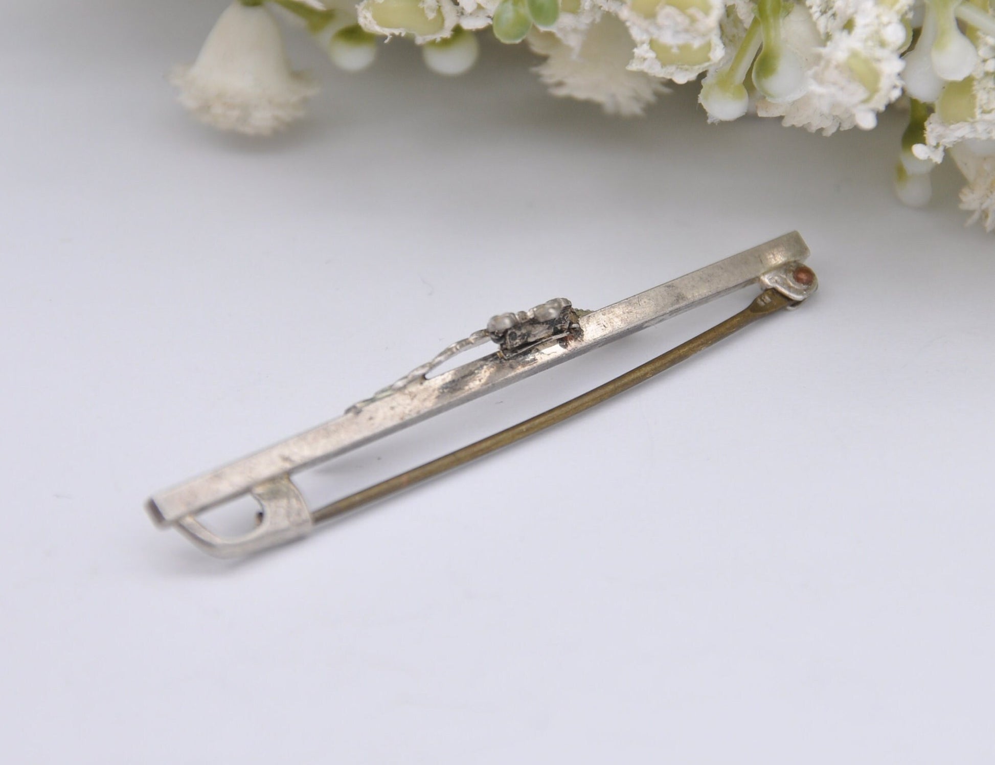 Vintage Ward Brothers Sterling Silver Scottish Bar Brooch - Wheat Sheaf / Grain / Signed