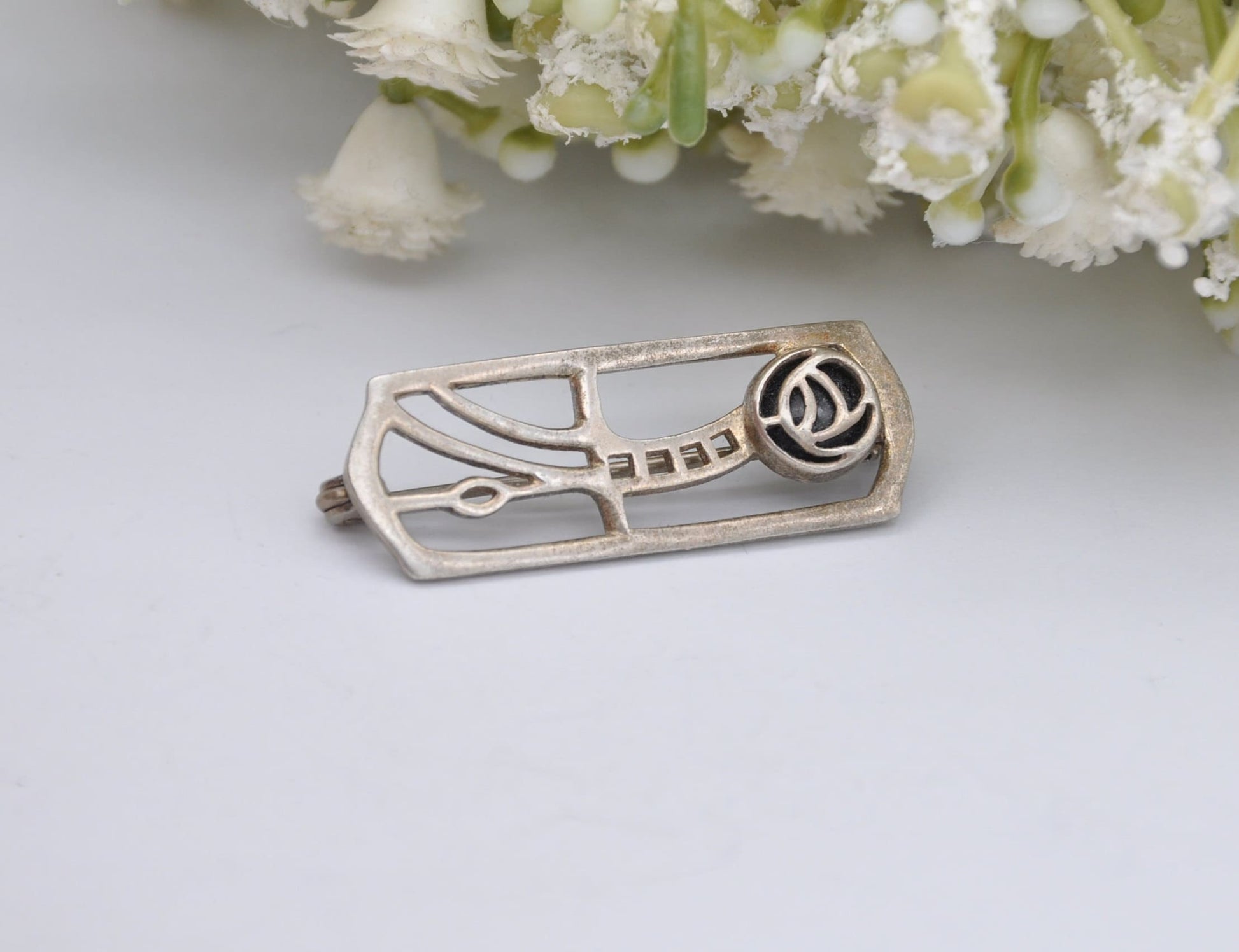 Vintage Kit Heath Sterling Silver Brooch - Mackintosh Style / Scottish Celtic Design