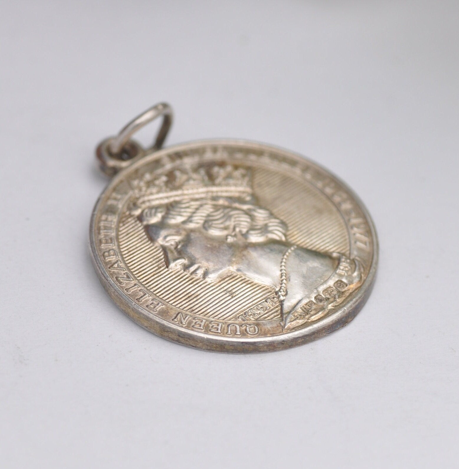 Vintage Sterling Silver Elizabeth II Silver Jubilee Pendant 1977 by EJLtd