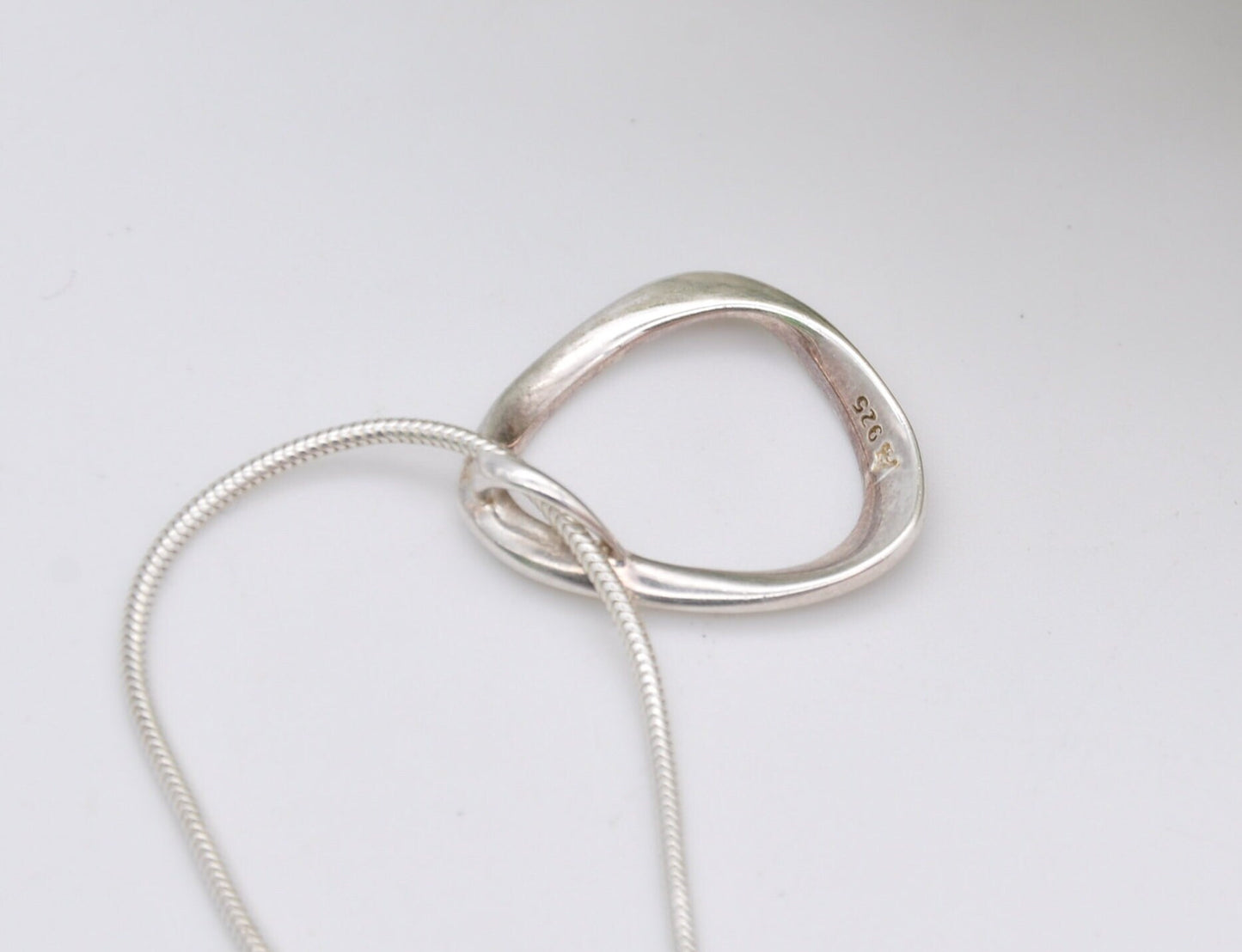 Minimalist Sterling Silver Triangle Pendant Necklace on Snake Chain