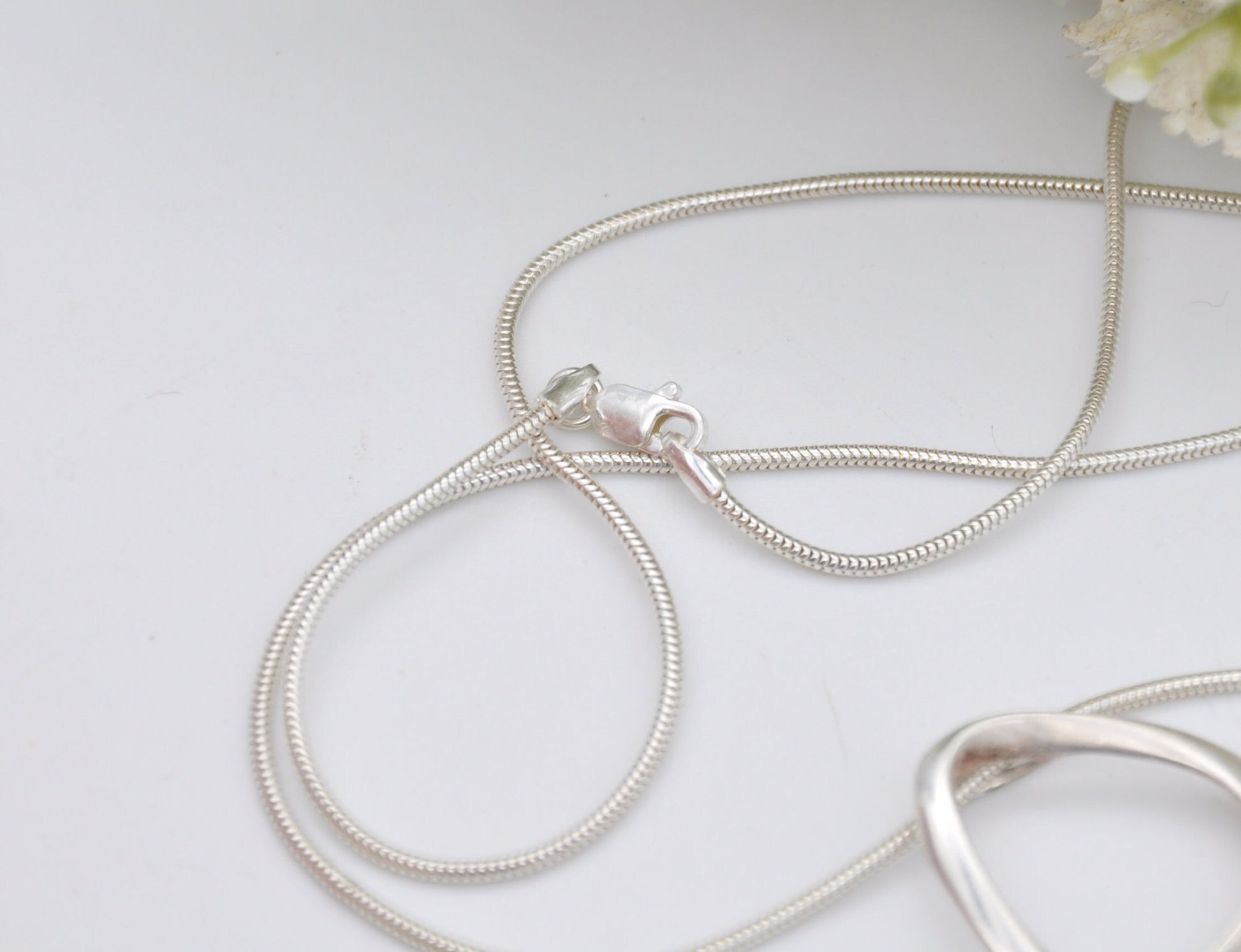 Minimalist Sterling Silver Triangle Pendant Necklace on Snake Chain