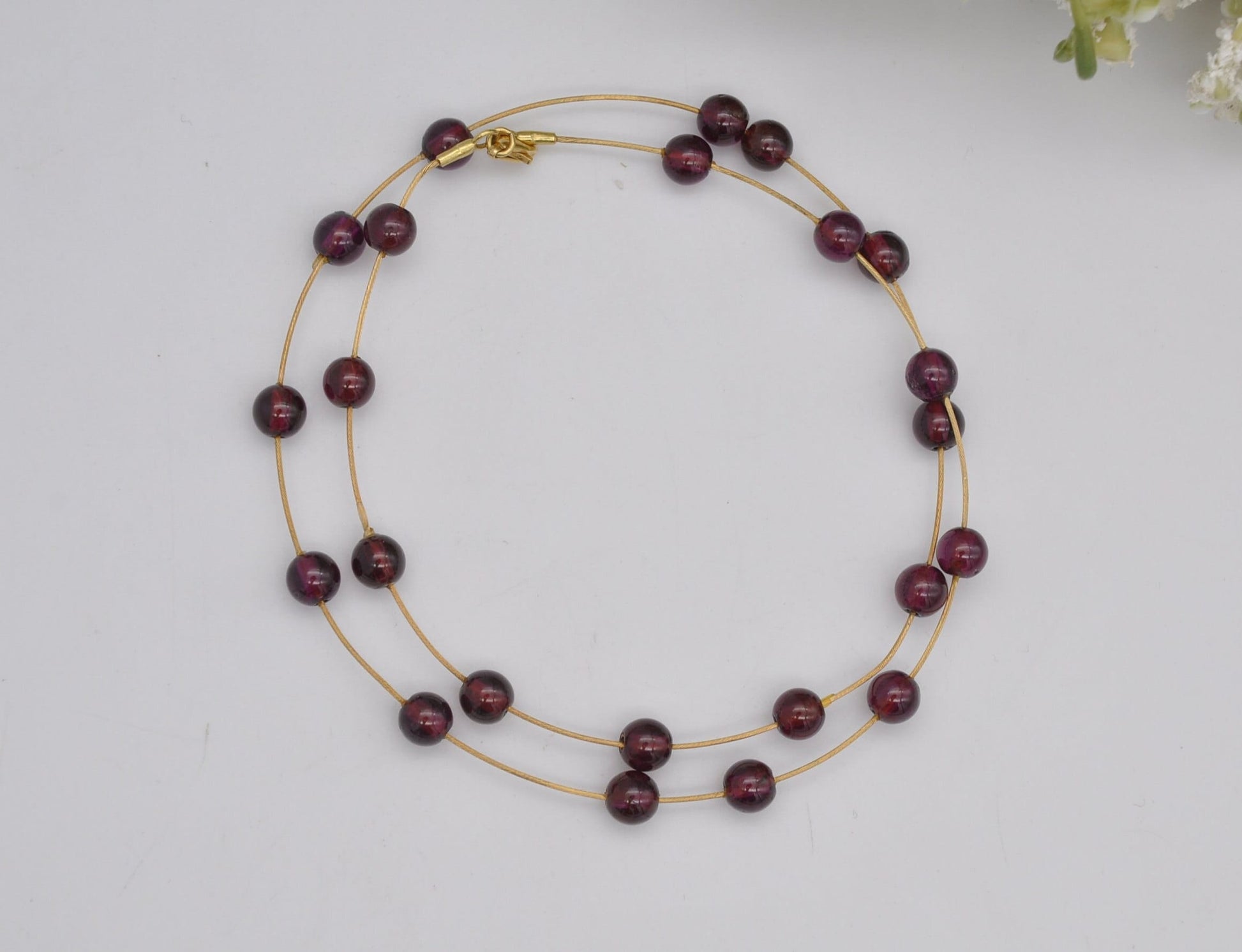 18ct Gold Garnet Necklace