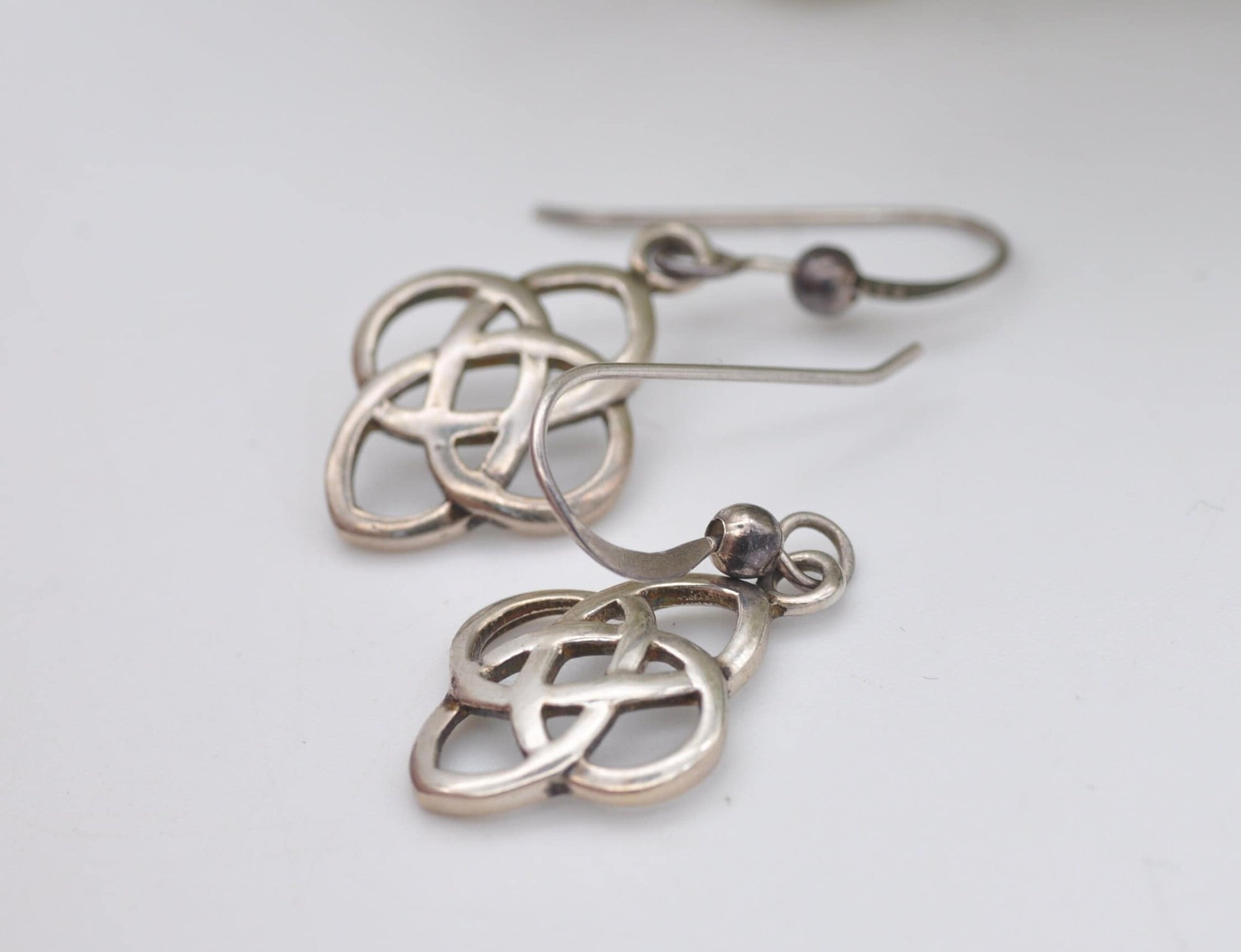 Vintage Kit Heath Sterling Silver Celtic Cross Drop Earrings