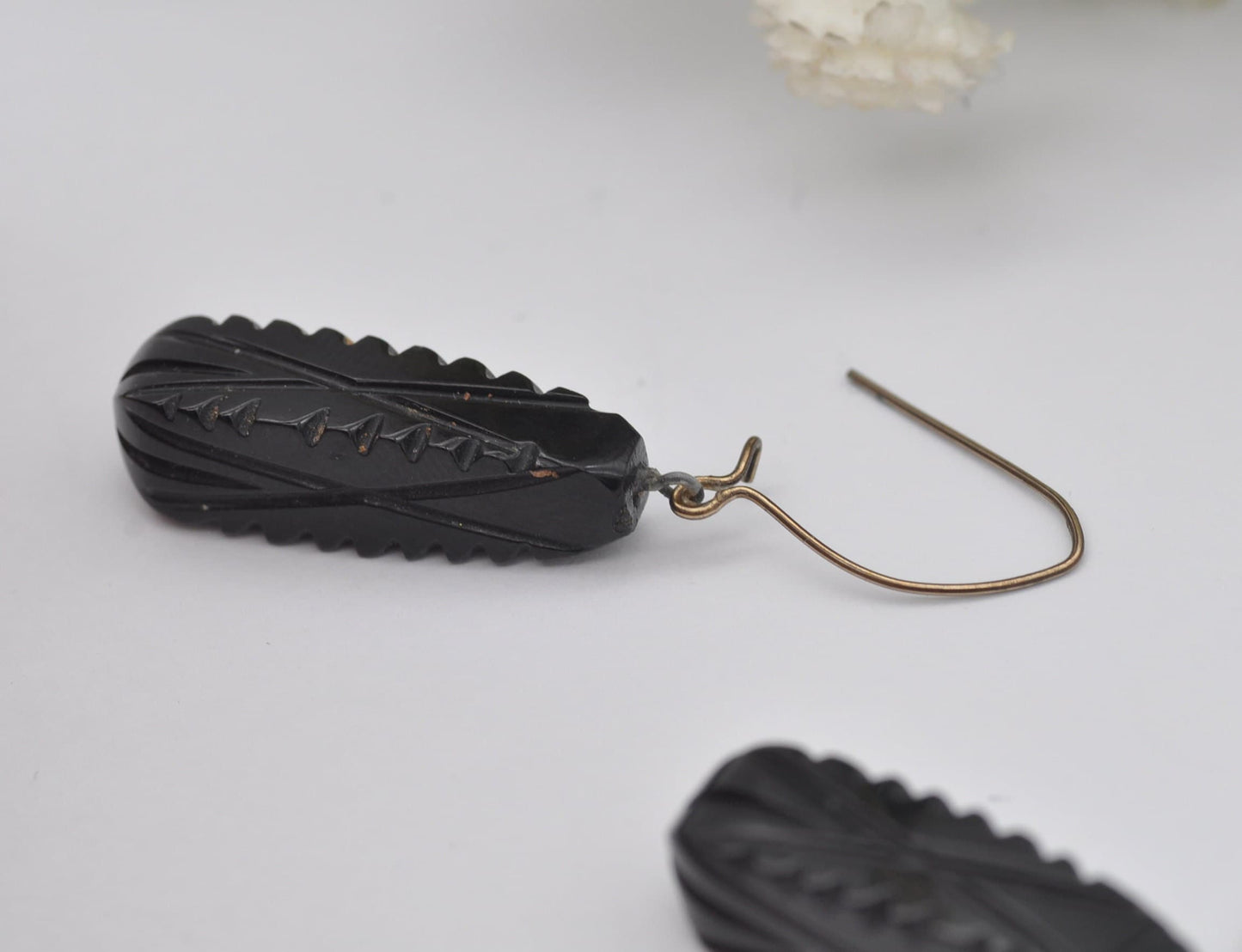 Antique Victorian Jet Drop Earrings