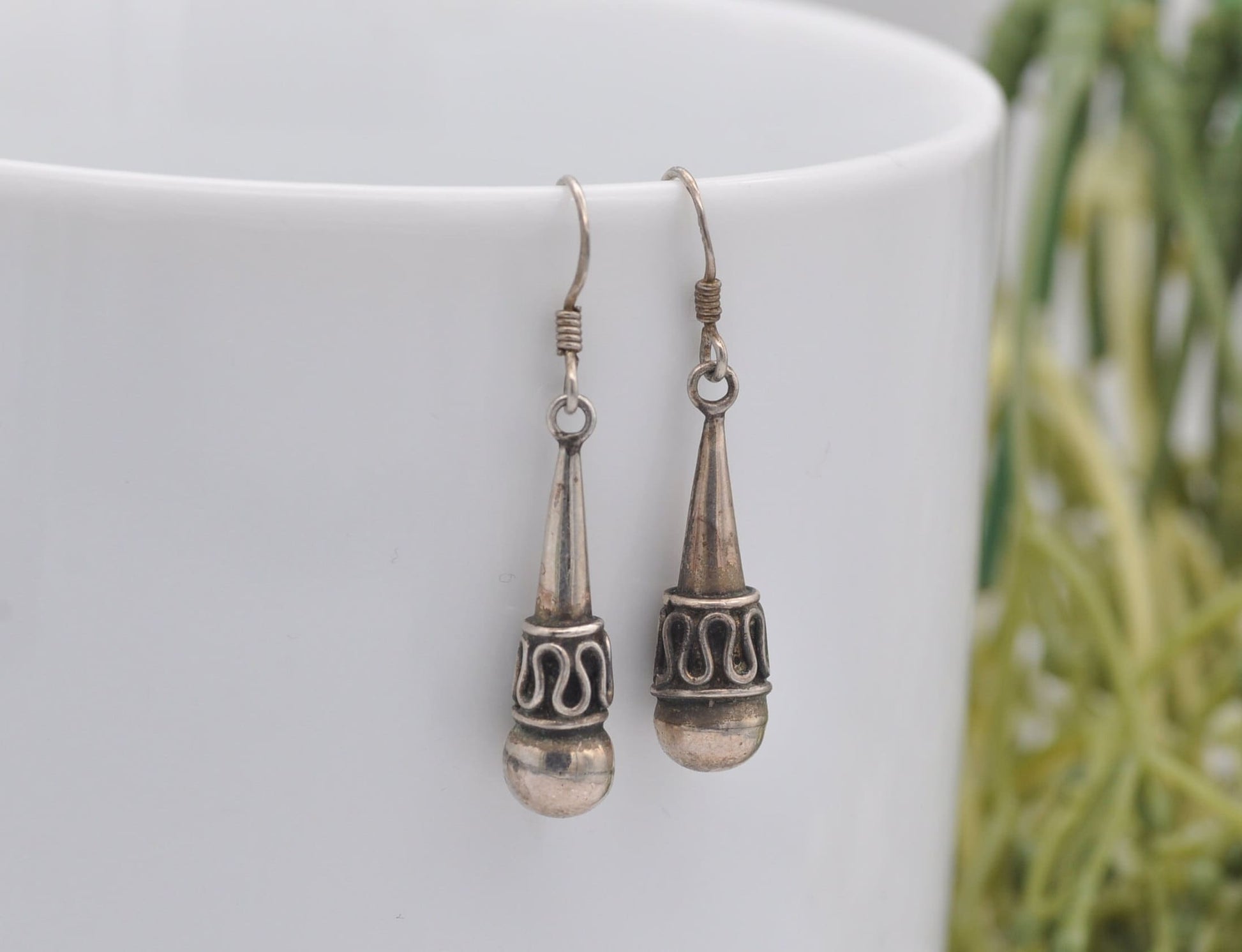 Vintage Sterling Silver Drop Earrings