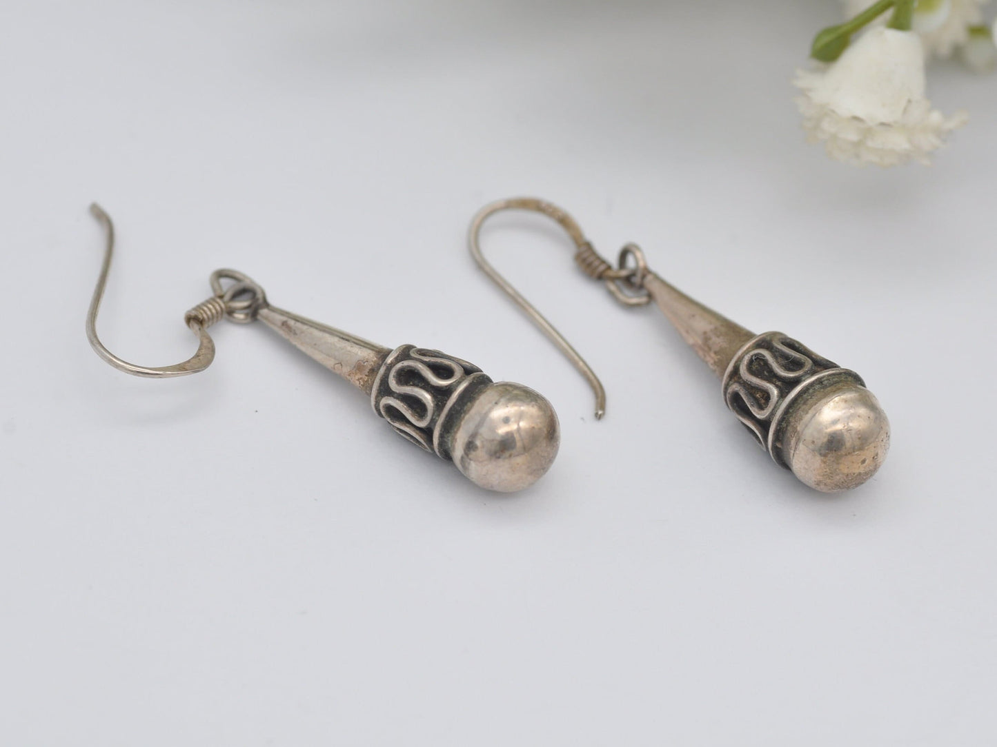 Vintage Sterling Silver Drop Earrings