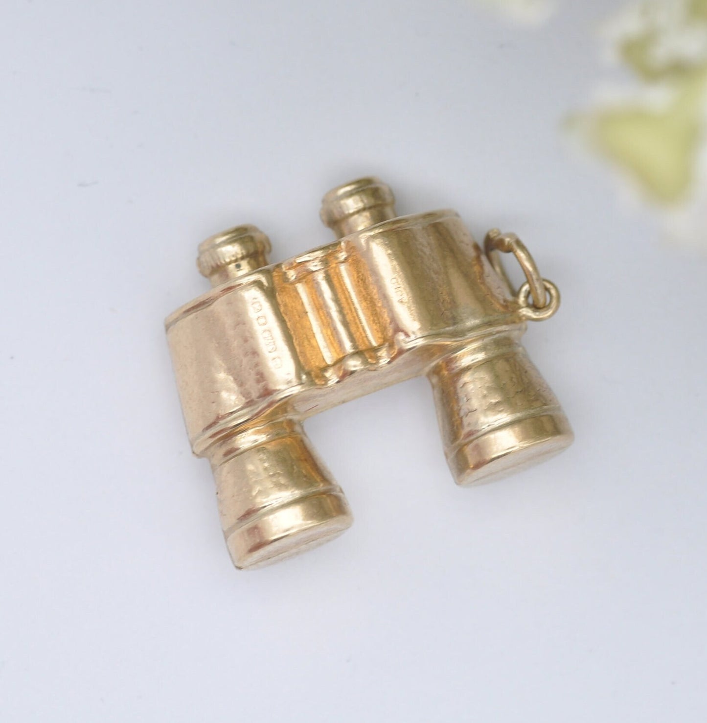 Vintage 9ct Gold Binoculars Charm Pendant 1975