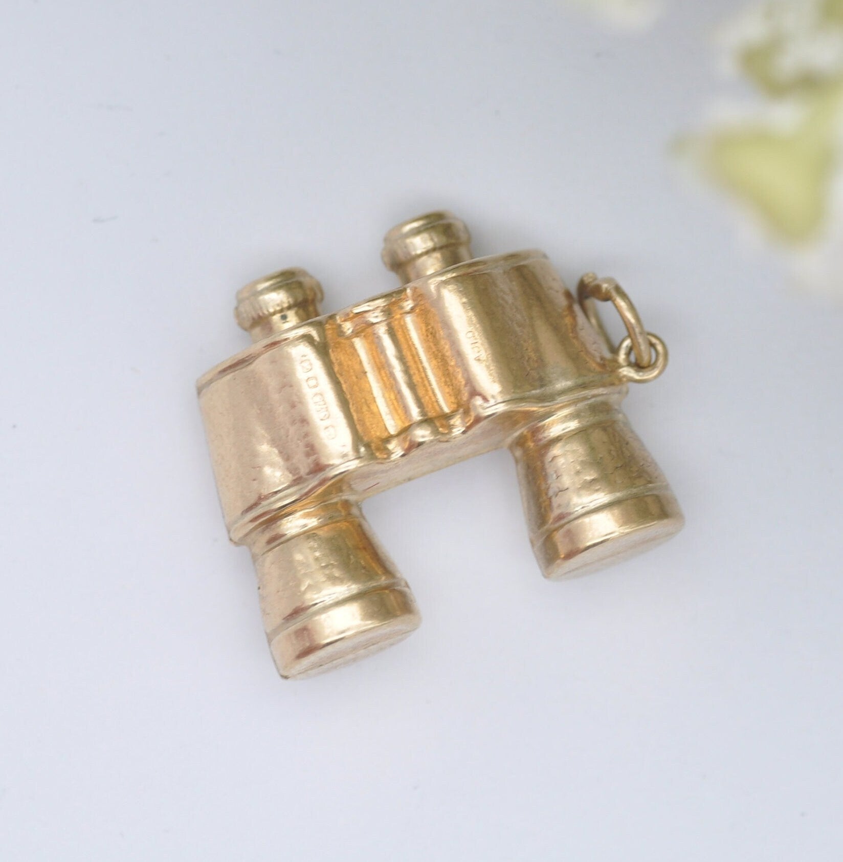 Vintage 9ct Gold Binoculars Charm Pendant 1975