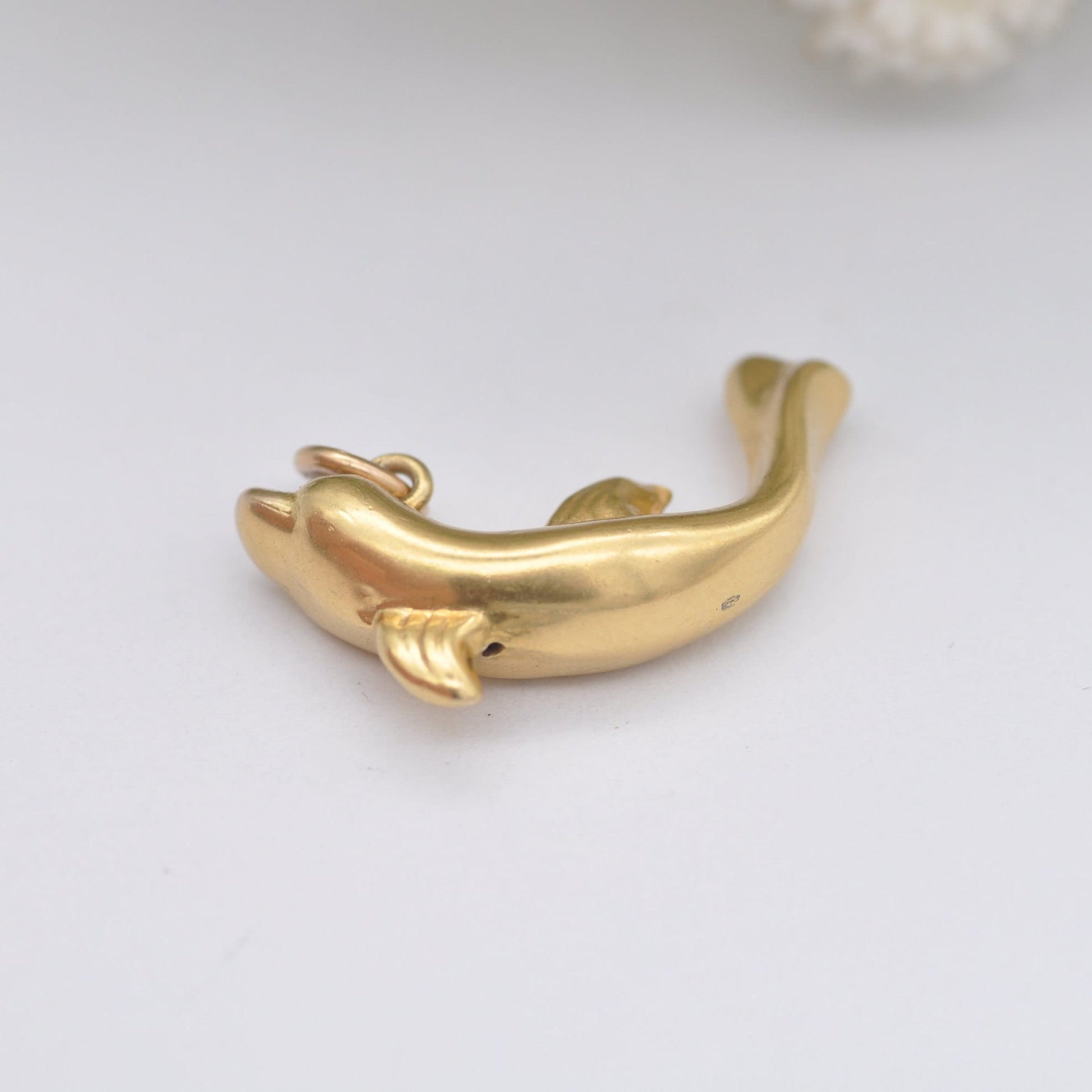 Vintage 9ct Gold Dolphin Charm Pendant by Georg Jensen 1974