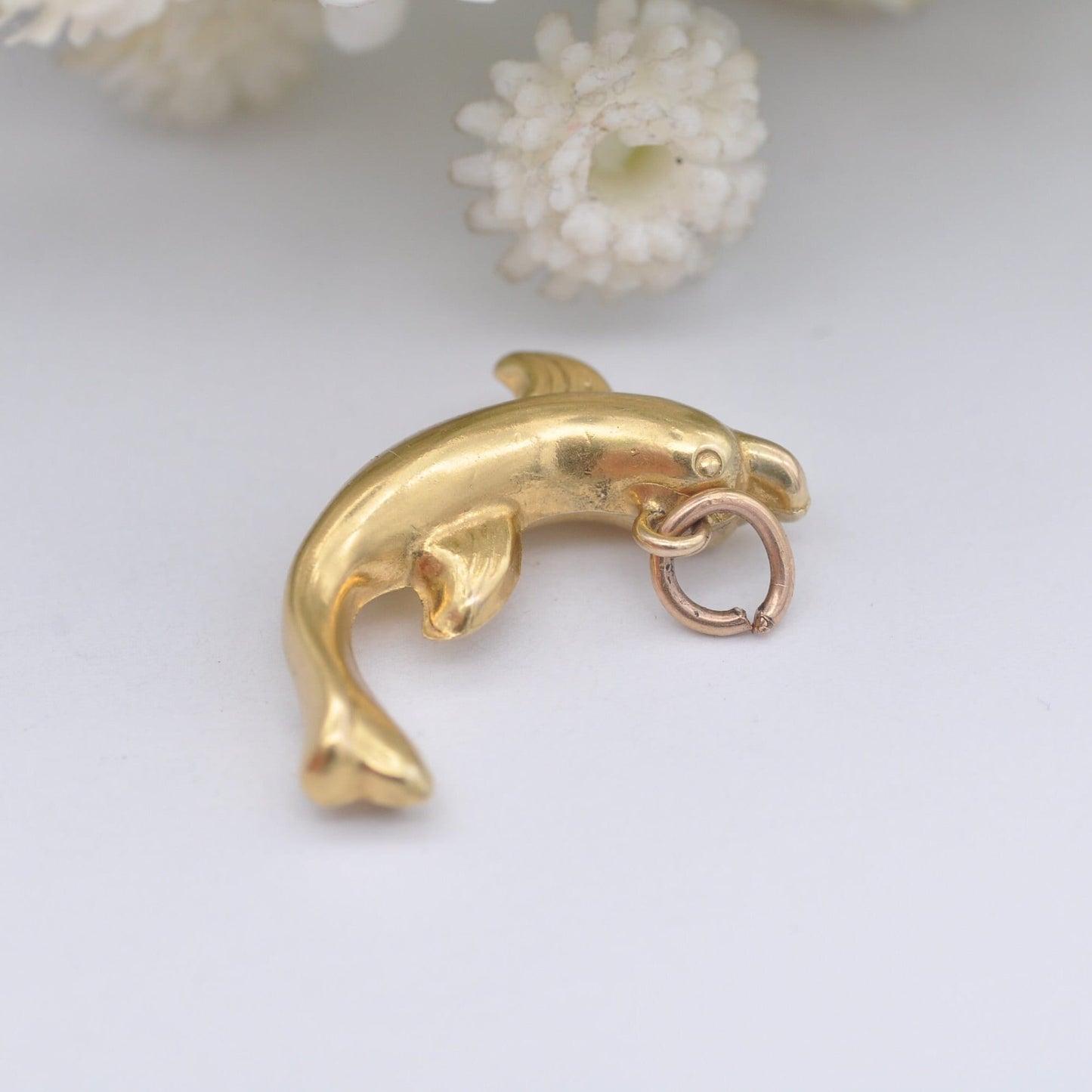 Vintage 9ct Gold Dolphin Charm Pendant by Georg Jensen 1974