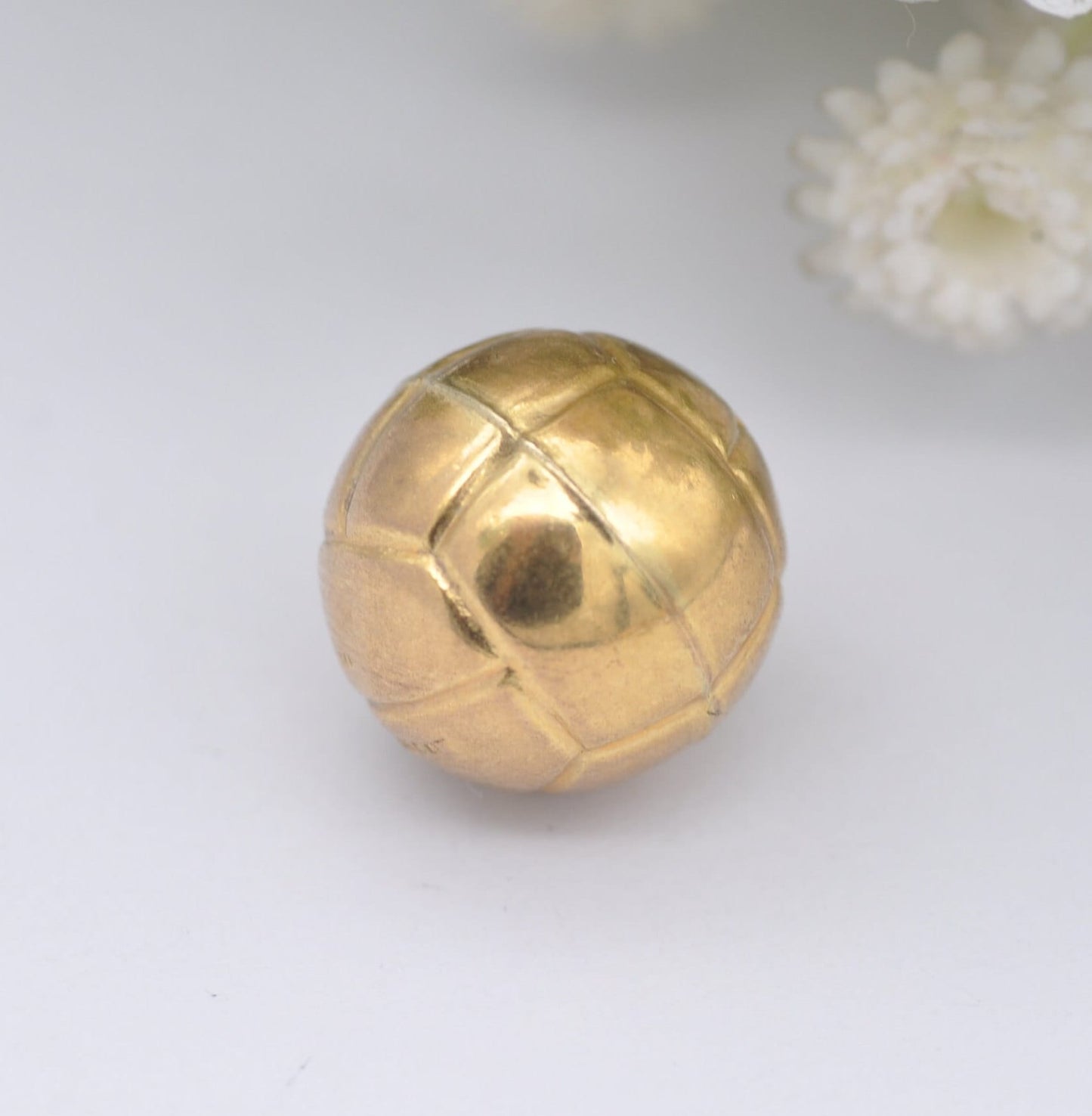 Vintage 9ct Gold Football Charm Pendant 1975