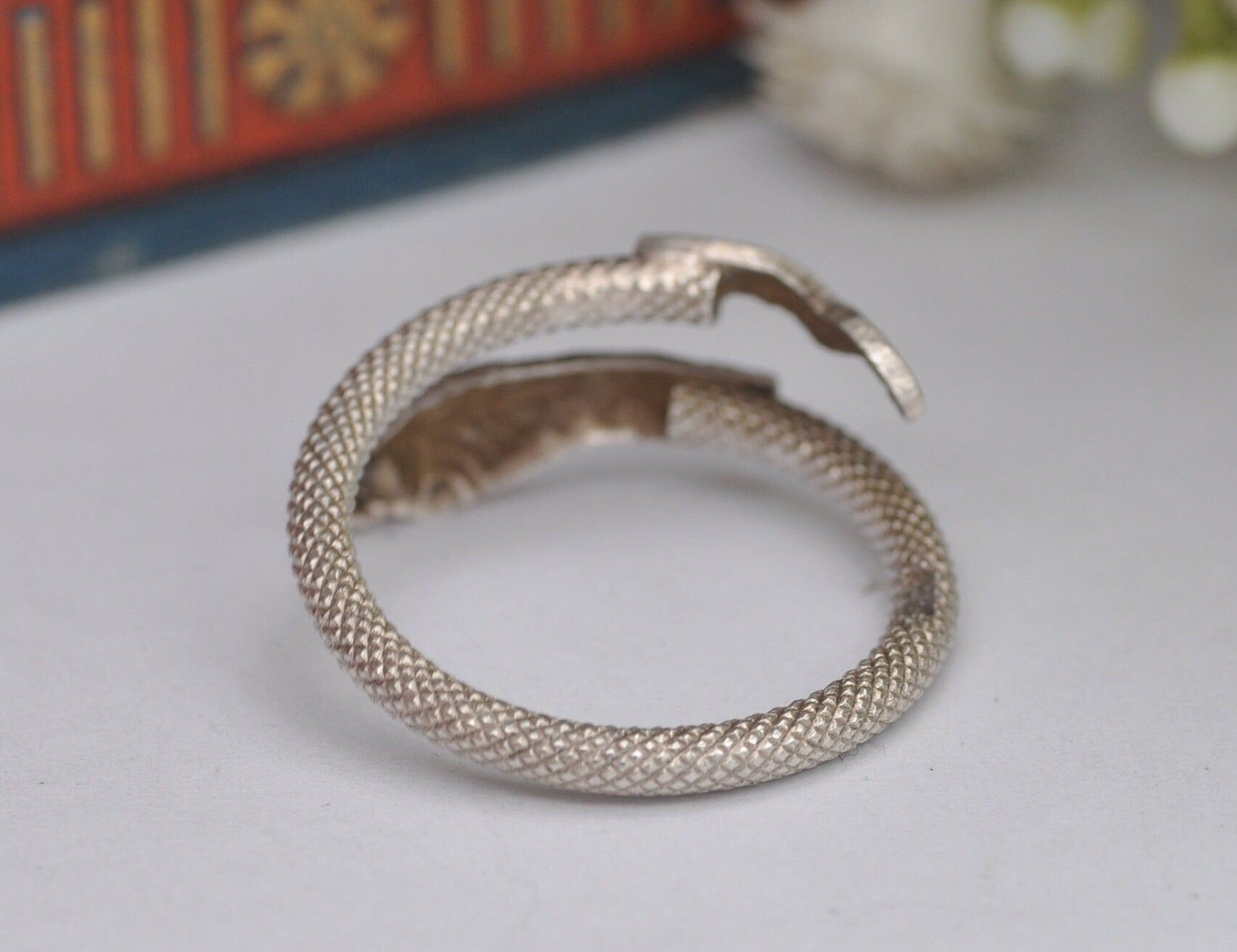 Vintage Egyptian Silver Snake Ring