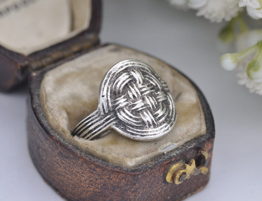 Vintage Celtic Sterling Silver Woven Knot Ring