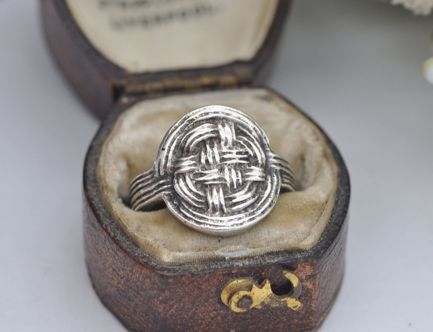 Vintage Celtic Sterling Silver Woven Knot Ring