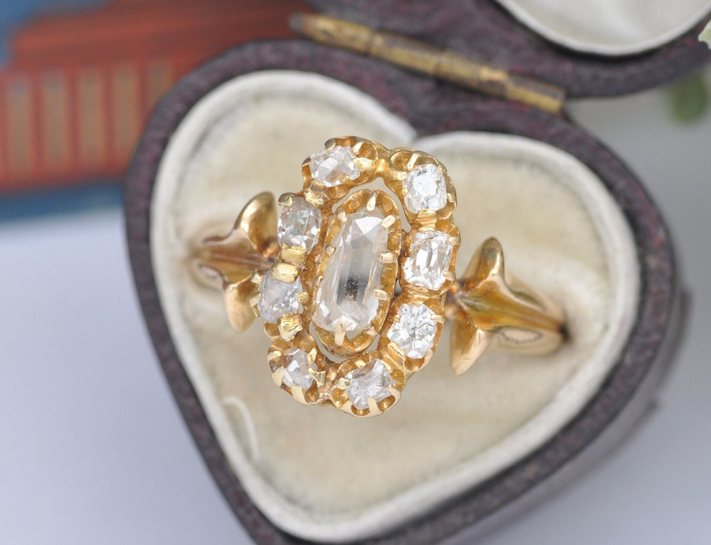 Antique Victorian 15ct Gold Diamond Cluster Ring