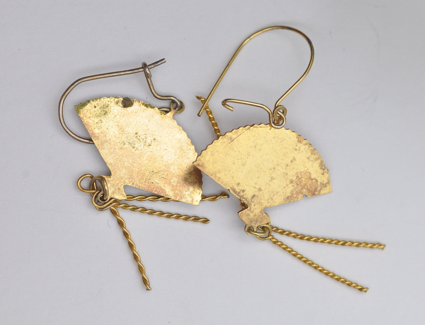 Vintage Enamel Fan Earrings