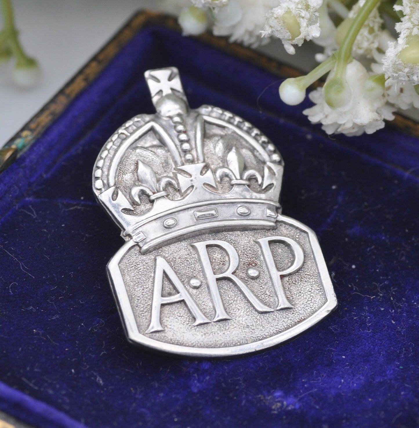 Vintage Royal Mint Sterling Silver ARP Air Raid Precautions Badge 1938 - Sir John Herbert McCutcheon Craig