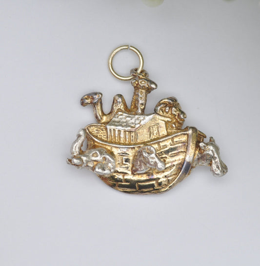 Vintage Noah's Ark Charm Pendant - Animals on a Boat