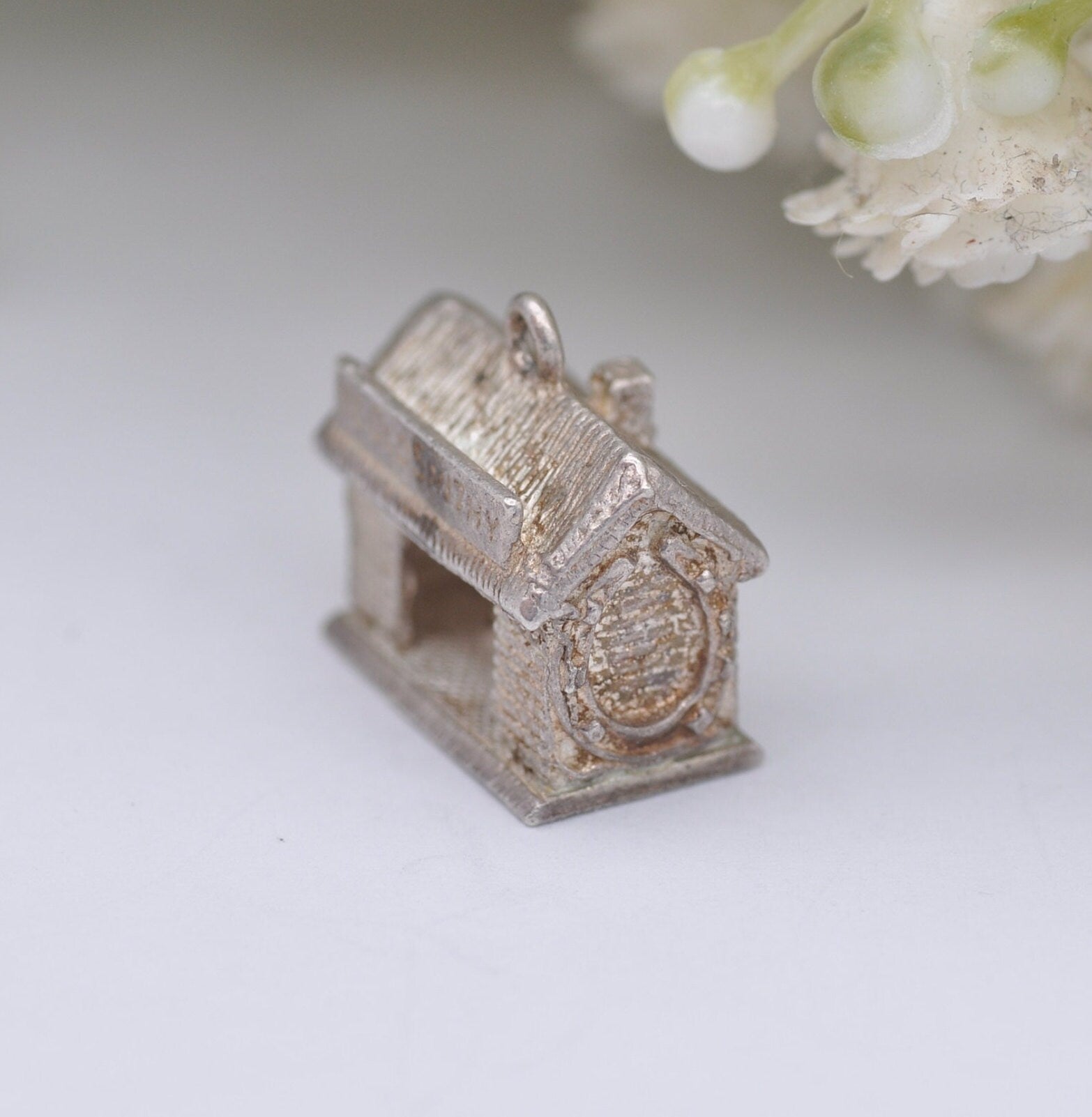 Vintage Sterling Silver Blacksmith Charm Pendant - Ye Old Smithy | Articulated Moving Arm