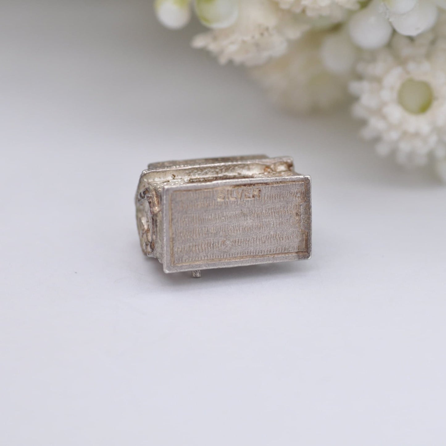 Vintage Sterling Silver Blacksmith Charm Pendant - Ye Old Smithy | Articulated Moving Arm