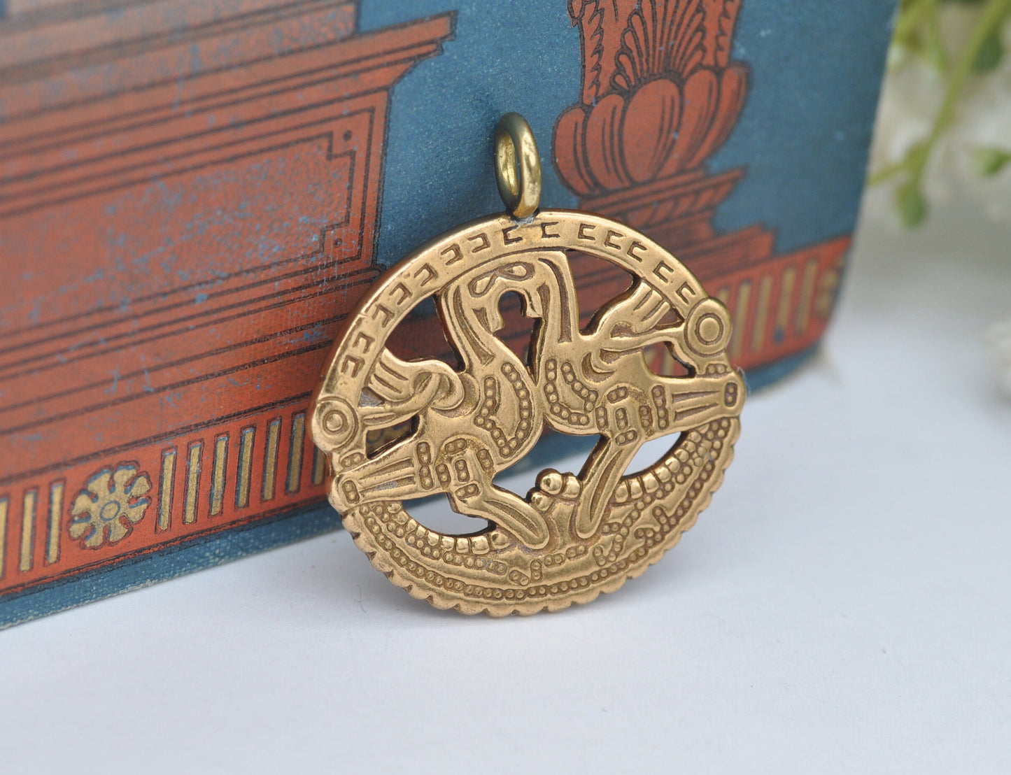 Vintage KK Kalevala Koru Paradise Birds Bronze Pendant