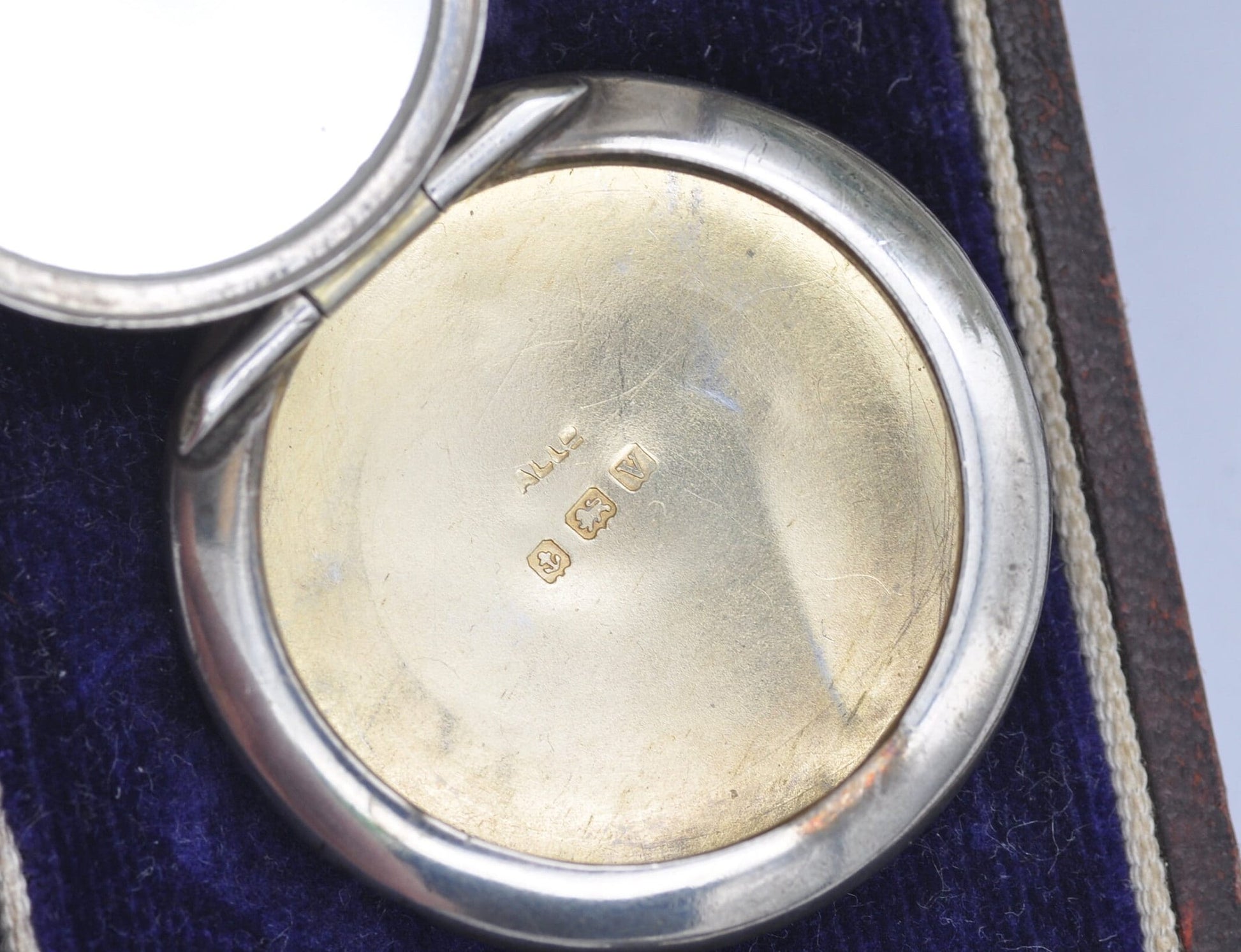 Antique Art Deco Sterling Silver Compact Mirror Locket Pendant by Adie & Lovekin 1920