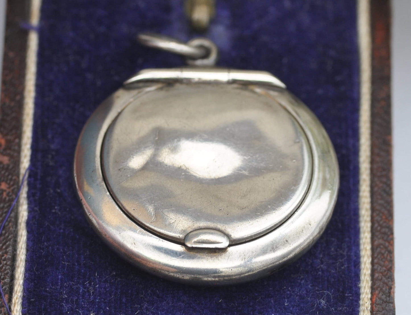 Antique Art Deco Sterling Silver Compact Mirror Locket Pendant by Adie & Lovekin 1920