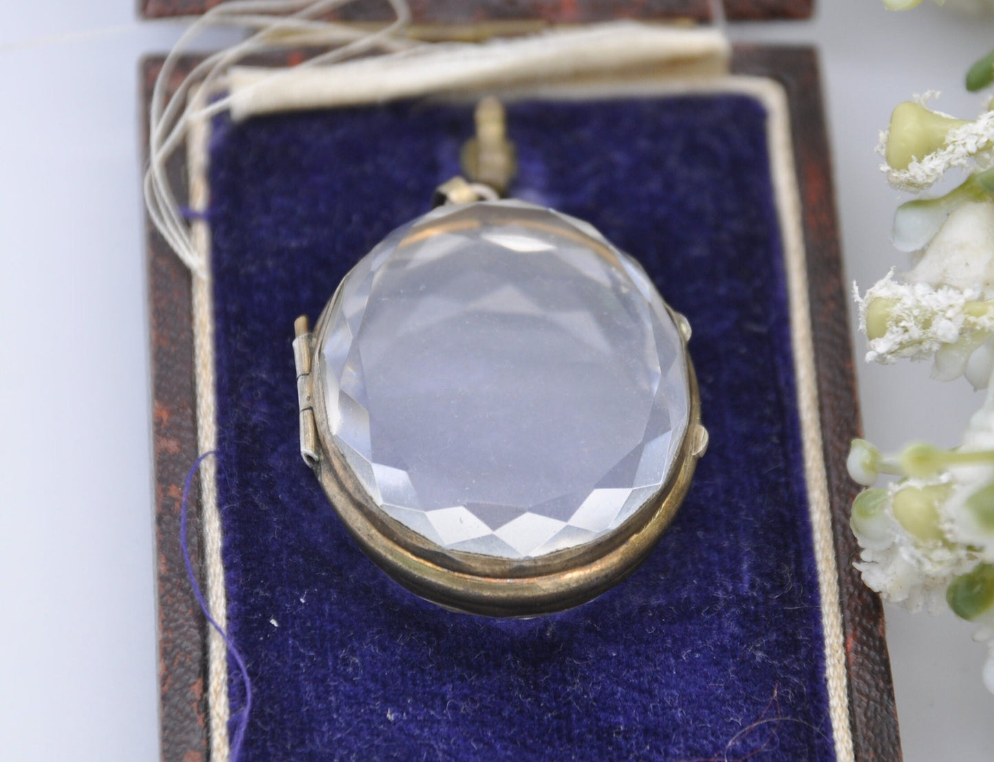 Antique Victorian Rock Crystal Locket Pendant