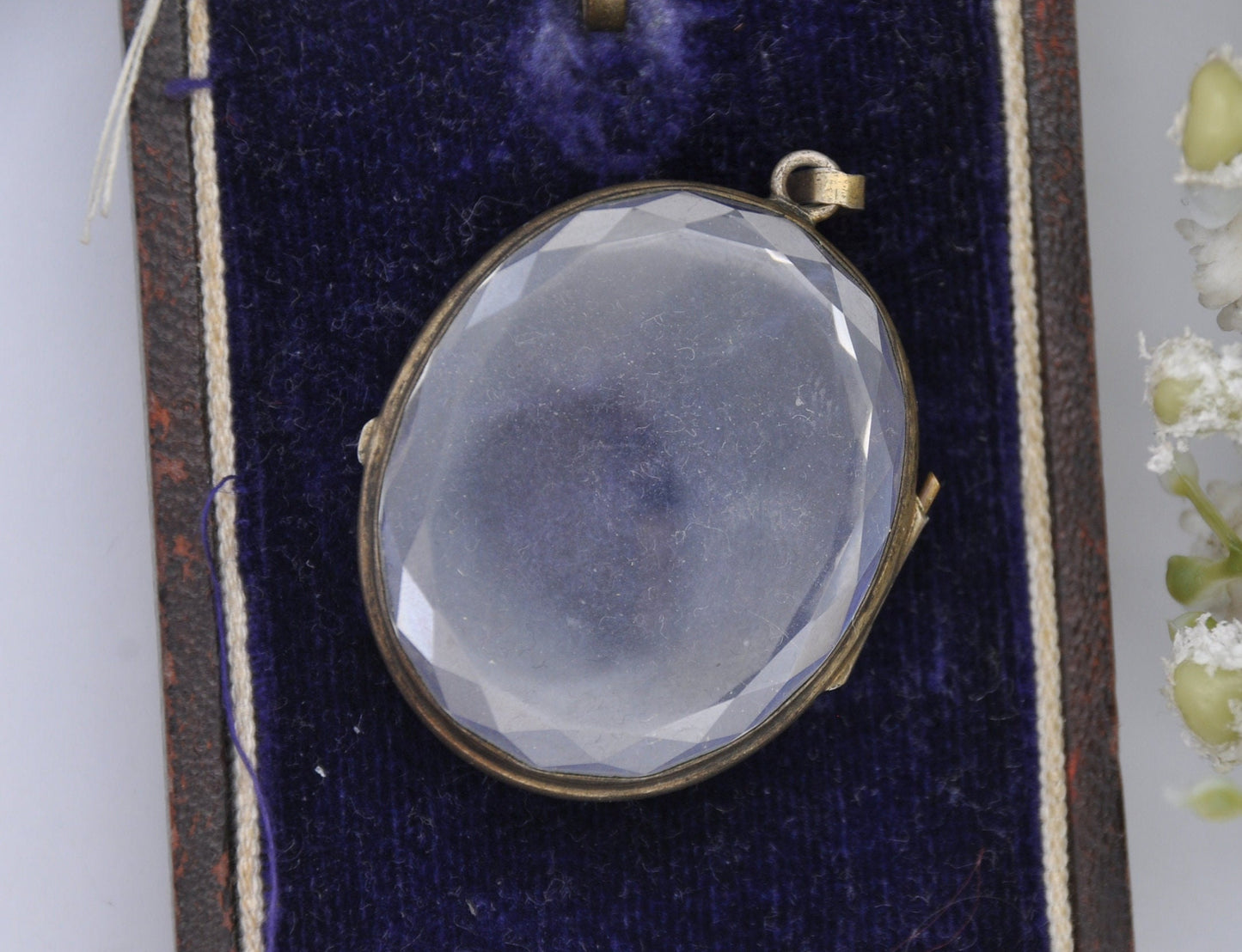 Antique Victorian Rock Crystal Locket Pendant