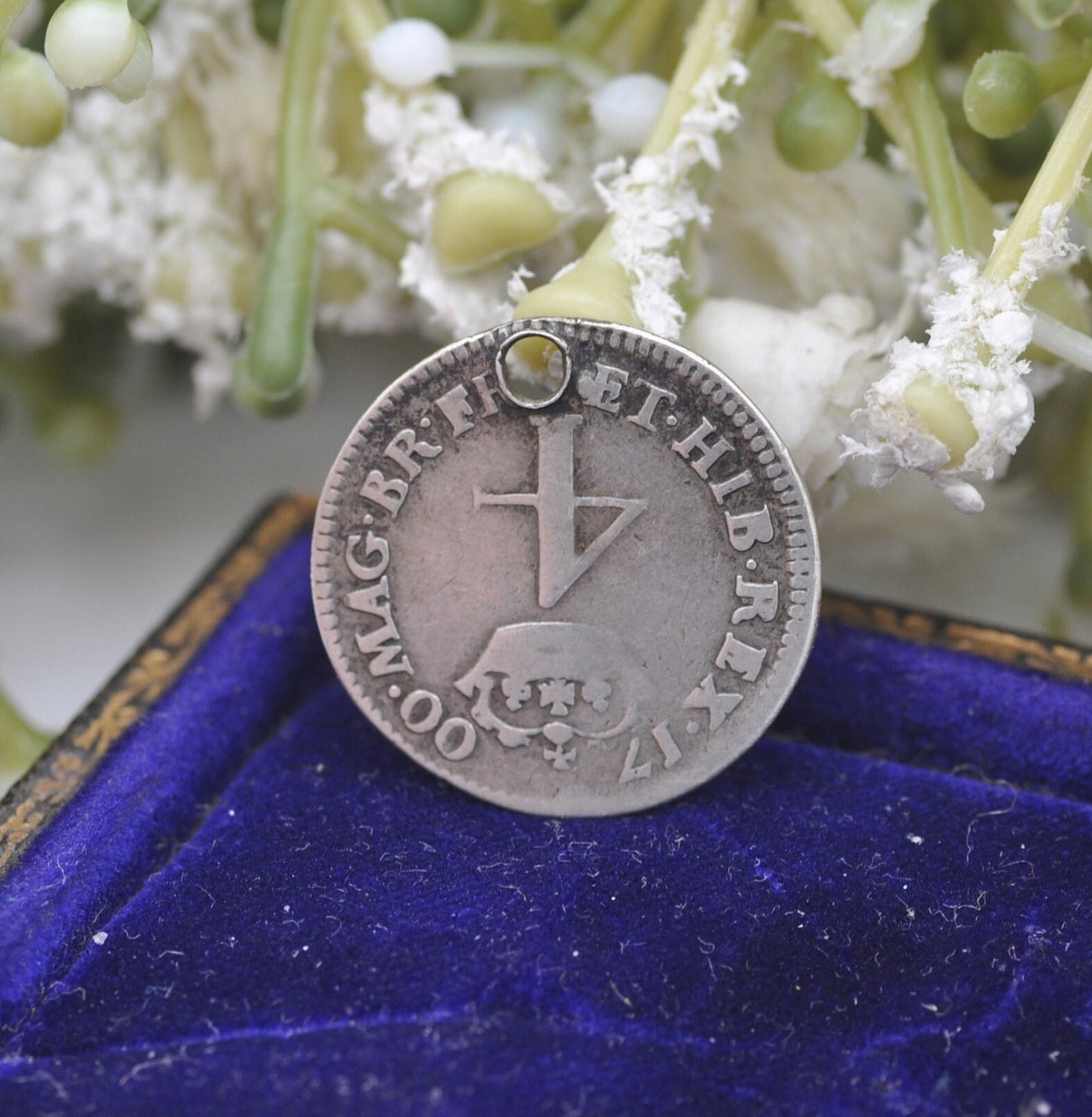 Antique Silver 1700 William III Fourpence Coin Pendant - Old British Groat | Silver Coin Jewellery | Rarer Date