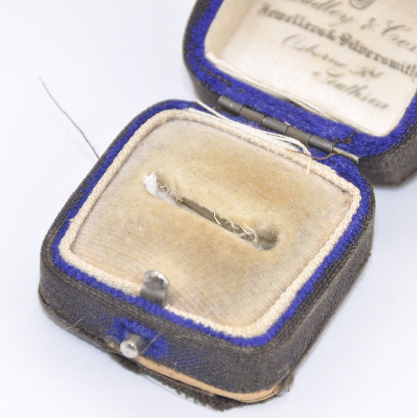 Antique Dudley & Cox Ring Box - Osborne Road Southsea Jewellers | Silk and Velvet Lined