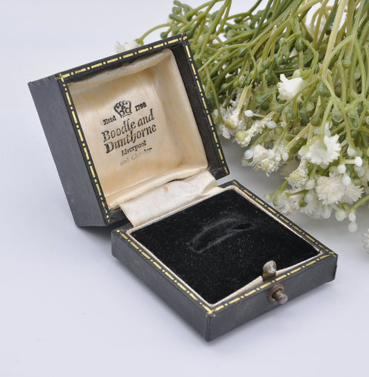 Vintage Boodle and Dunthorne Ring Box - B&D | Liverpool and Chester | Established 1798