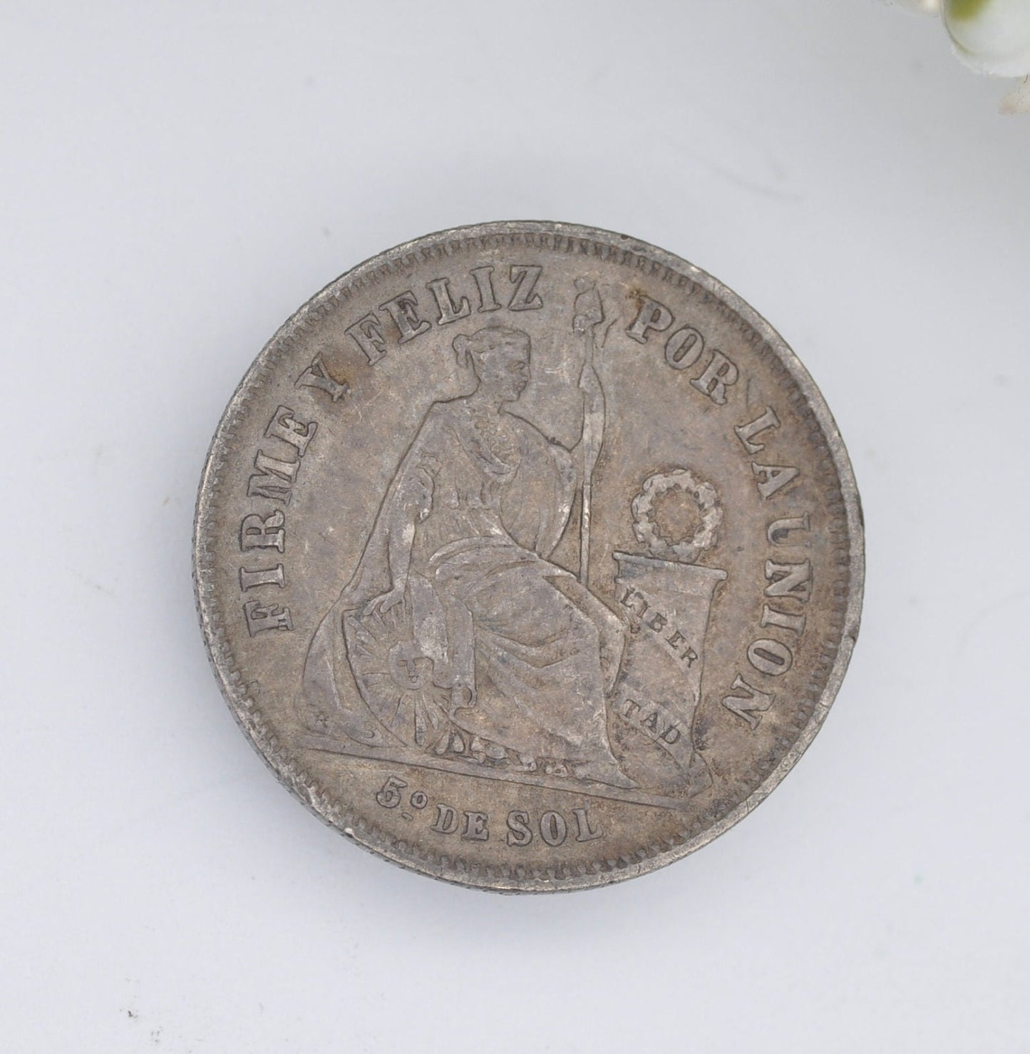 Antique Silver Coin Button Set - Peru 1/5 Sol 1867 and 1874 | Peruvian Silver Coin