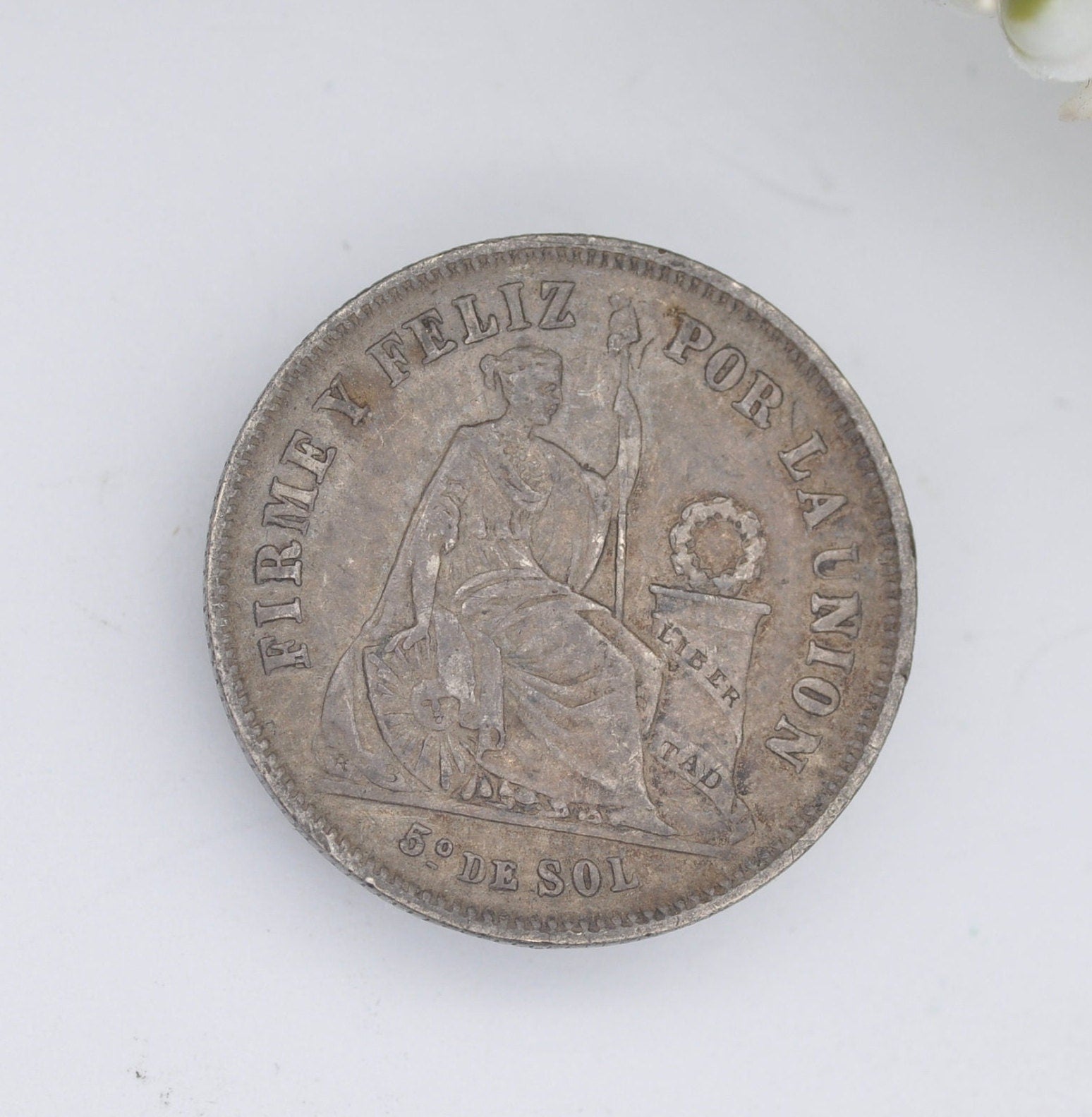 Antique Silver Coin Button Set - Peru 1/5 Sol 1867 and 1874 | Peruvian Silver Coin