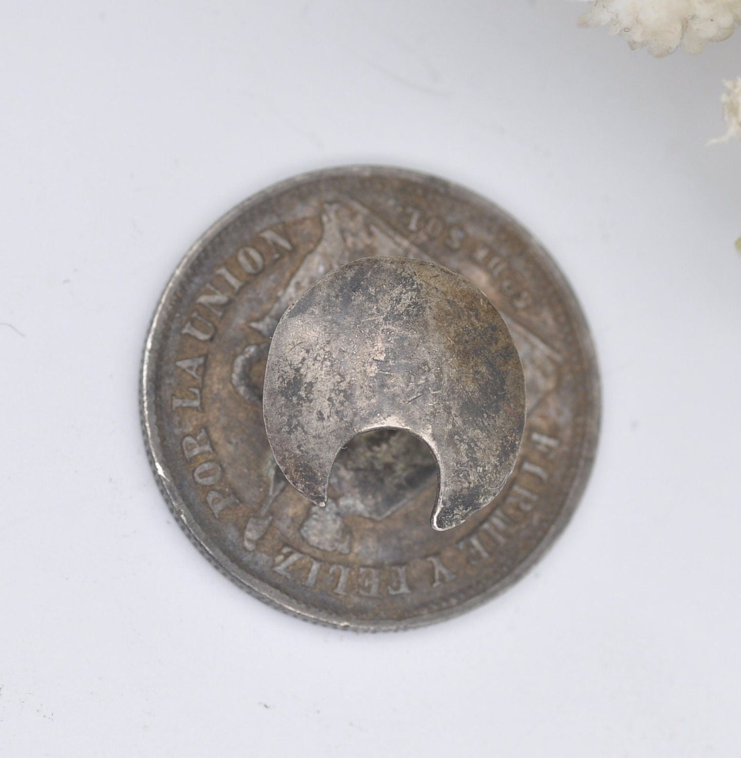 Antique Silver Coin Button Set - Peru 1/5 Sol 1867 and 1874 | Peruvian Silver Coin