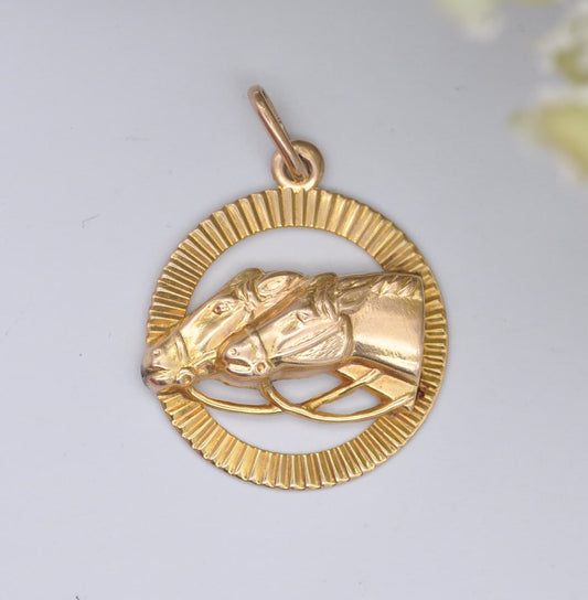 Vintage 9ct Gold Horse Head Pendant