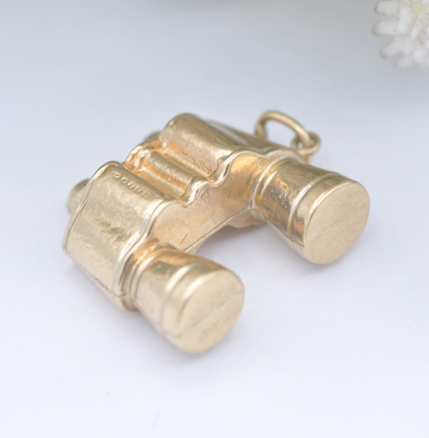 Vintage 9ct Gold Binoculars Charm Pendant 1975