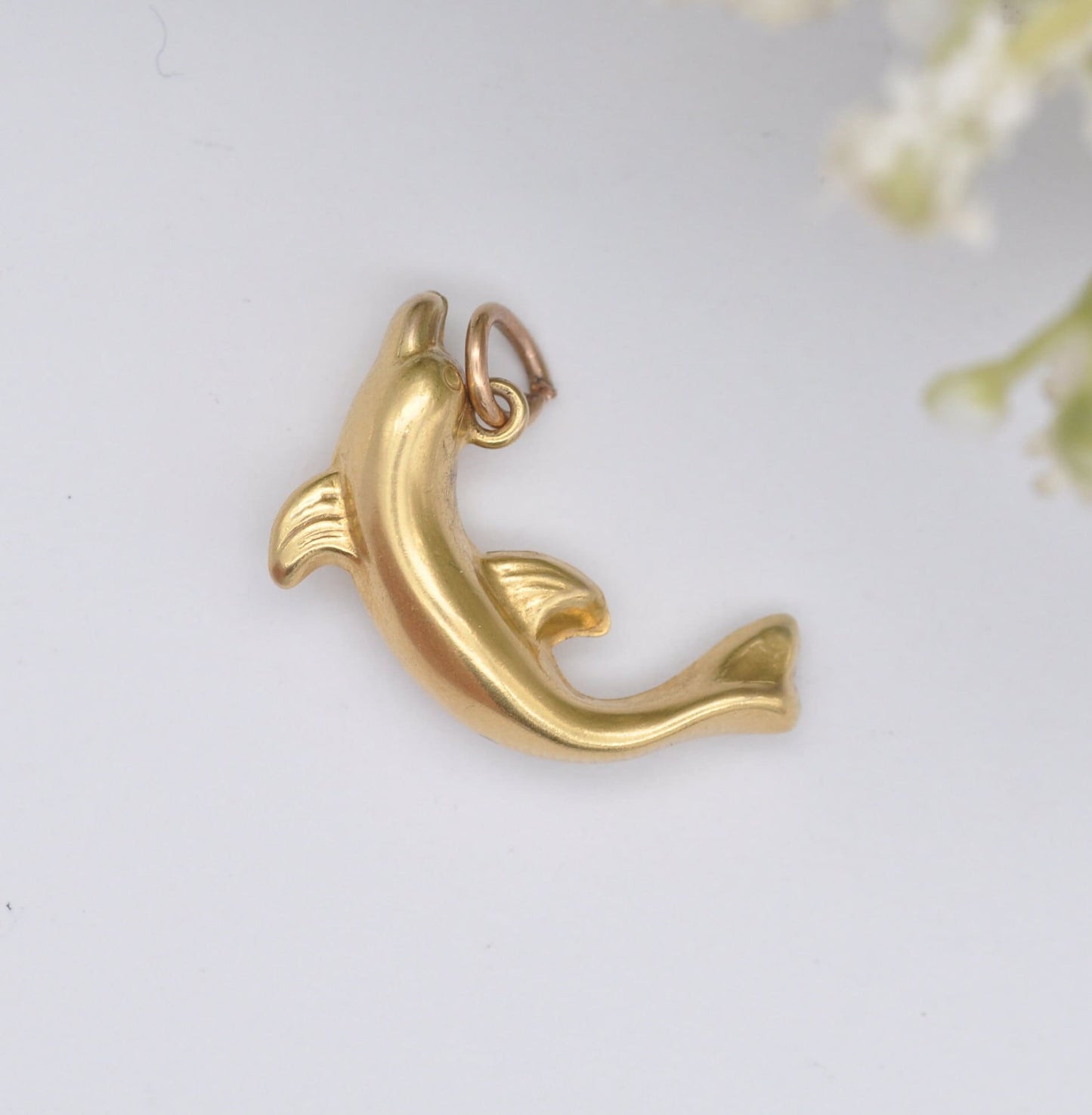 Vintage 9ct Gold Dolphin Charm Pendant by Georg Jensen 1974