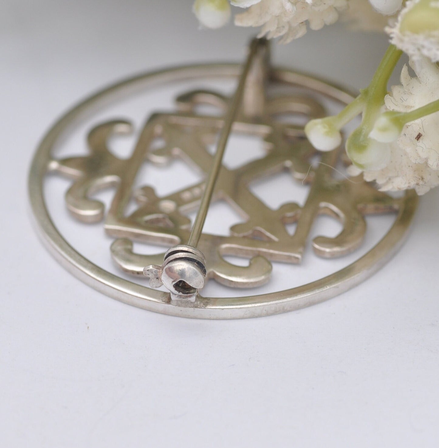 Vintage Ortak Scottish Sterling Silver Brooch by Malcolm Gray 1978 - Celtic Cross | Edinburgh Hallmarks