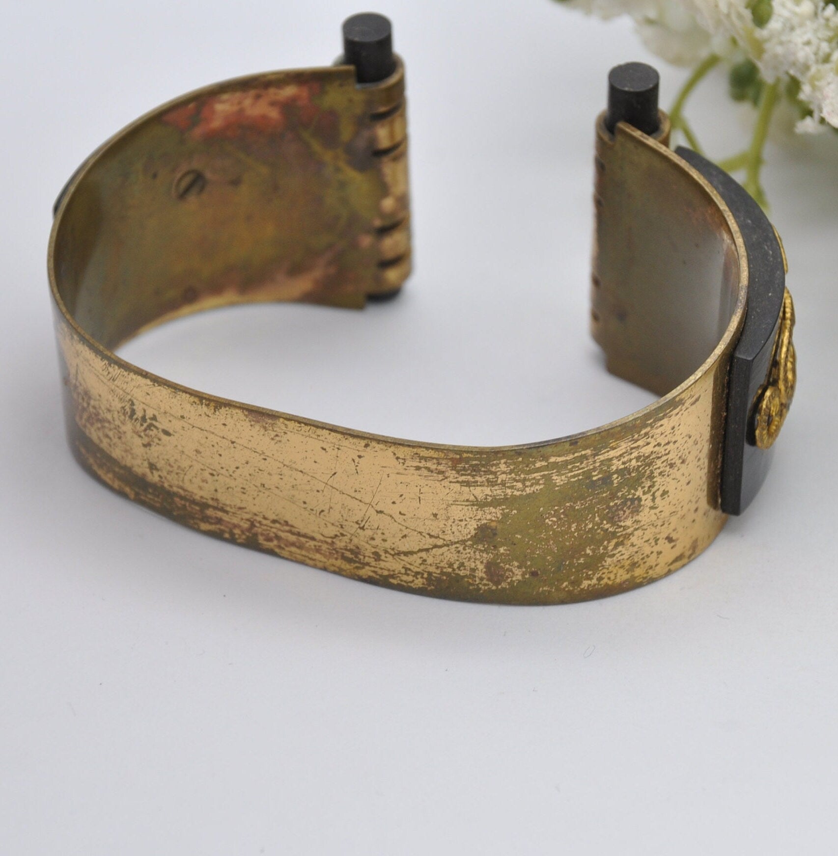Vintage Jean Painlevé Seahorse Bangle Bracelet - Art Deco L’Hippocampe Jewellery | Galalith Early Plastic