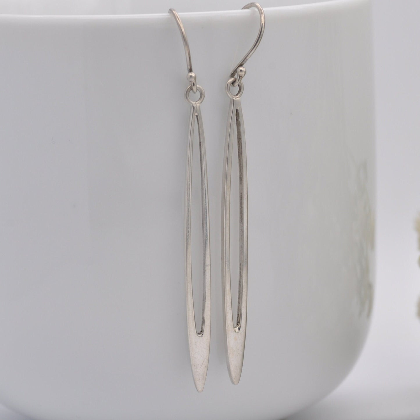 Vintage Sterling Silver Minimalist Drop Earrings - Chunky Statement Silver | Made in India