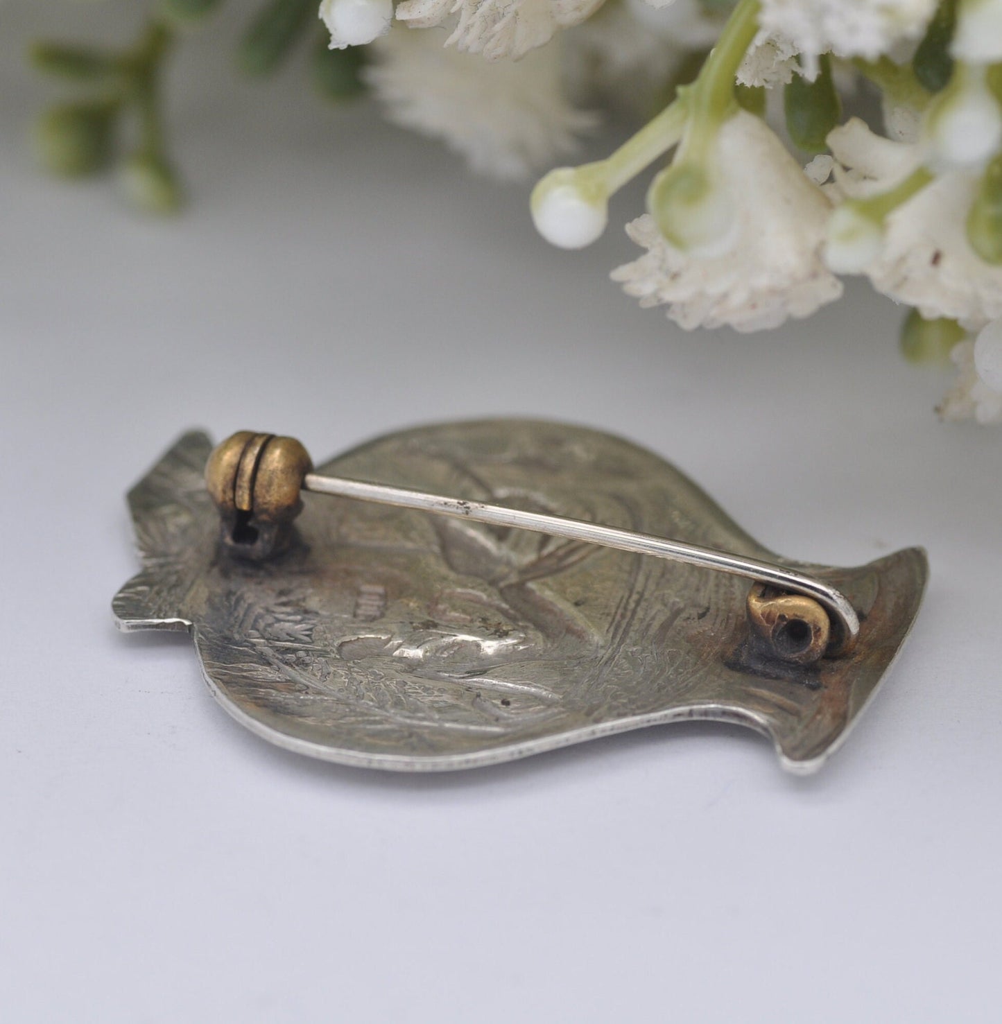 Vintage Silver Leda and the Swan Brooch - Greek Vase | Classical Urn | Ancient Myth Imagery