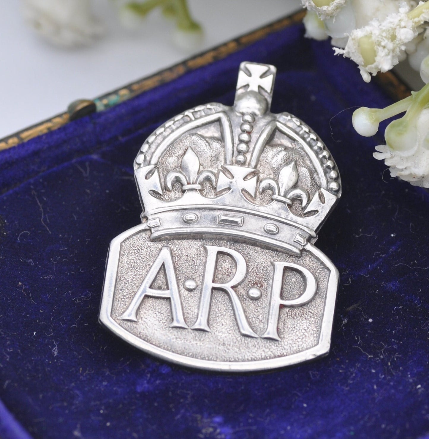 Vintage Royal Mint Sterling Silver ARP Air Raid Precautions Badge 1938 - Sir John Herbert McCutcheon Craig