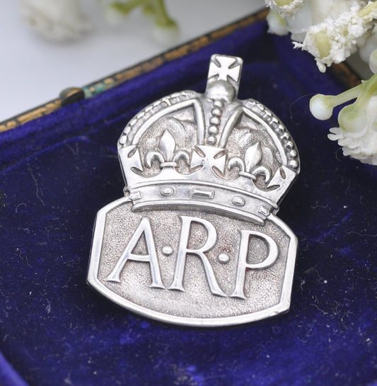 Vintage Royal Mint Sterling Silver ARP Air Raid Precautions Badge 1938 - Sir John Herbert McCutcheon Craig