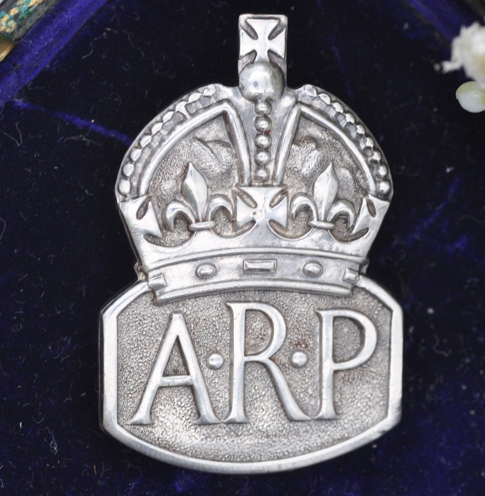 Vintage Royal Mint Sterling Silver ARP Air Raid Precautions Badge 1938 - Sir John Herbert McCutcheon Craig